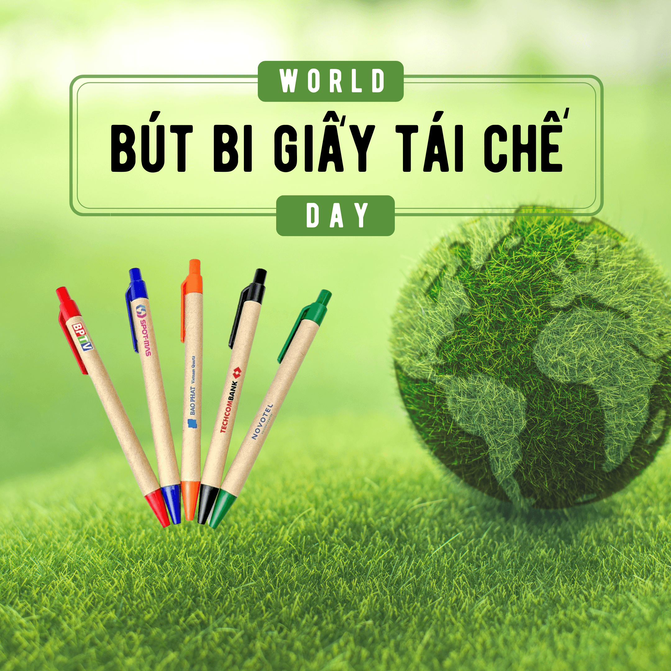 Bút Bi Giấy Kraft Thân Thiện Môi Trường