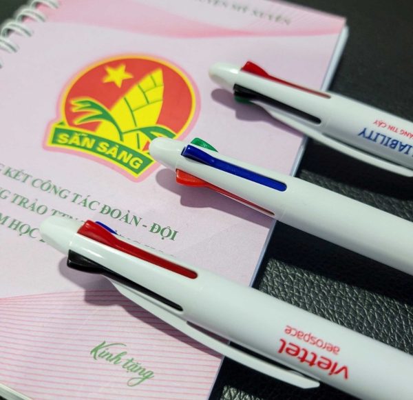 Bút Bi Nhựa 4 Ngòi BP2033 4 Màu Mực In Logo - 3