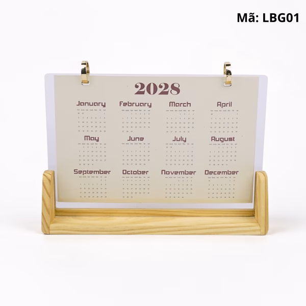 Lịch Gỗ Để Bàn LBG01 (1)