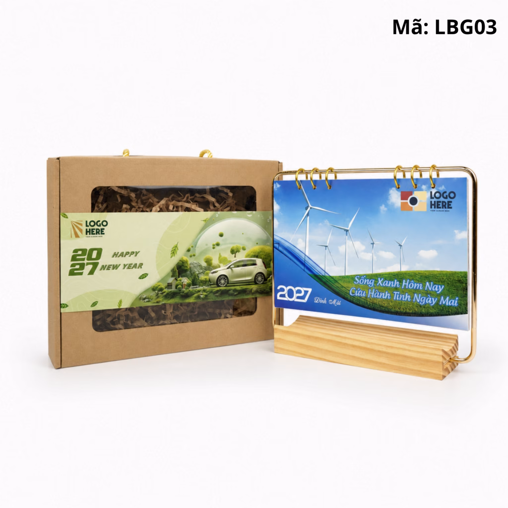 Lịch Gỗ Để Bàn LBG03 (1)