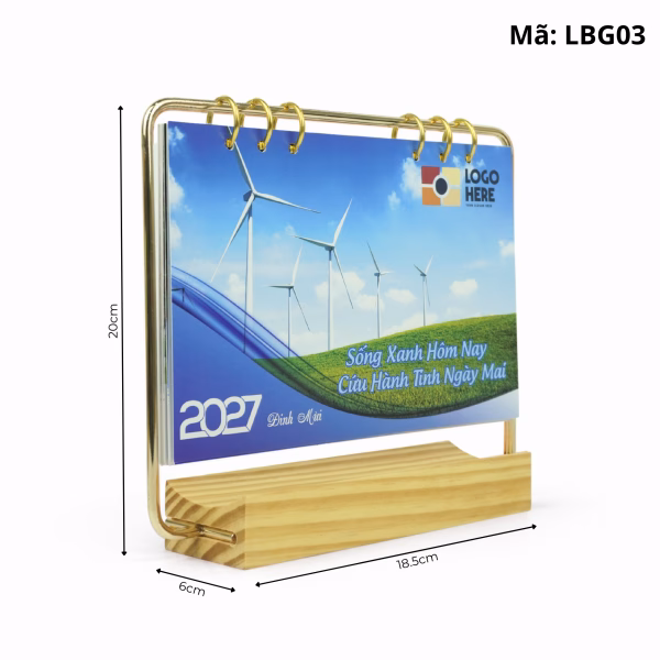 Lịch Gỗ Để Bàn LBG03 (1)