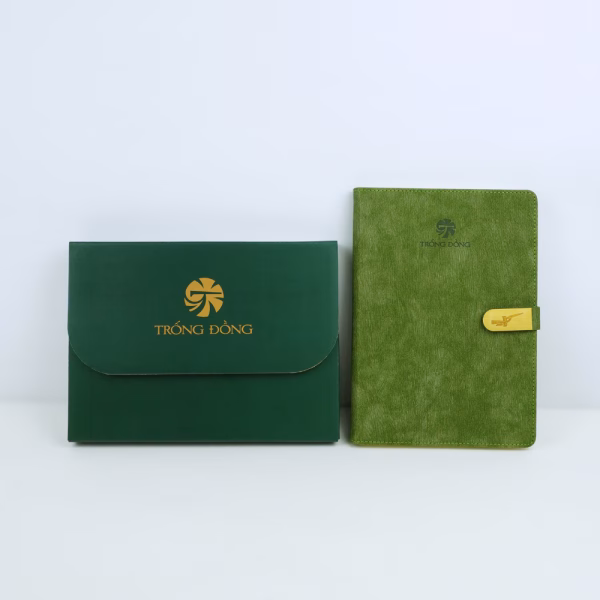 Sổ tay da pu dán gáy A5
