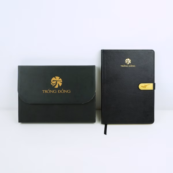 Sổ tay da pu dán gáy A5