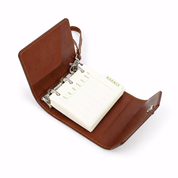 Sổ Tay Mini Bìa Da PU Còng 3 Khoen PN04